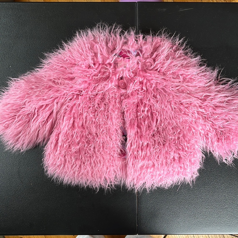 Kids Pink Faux Fur Jacket